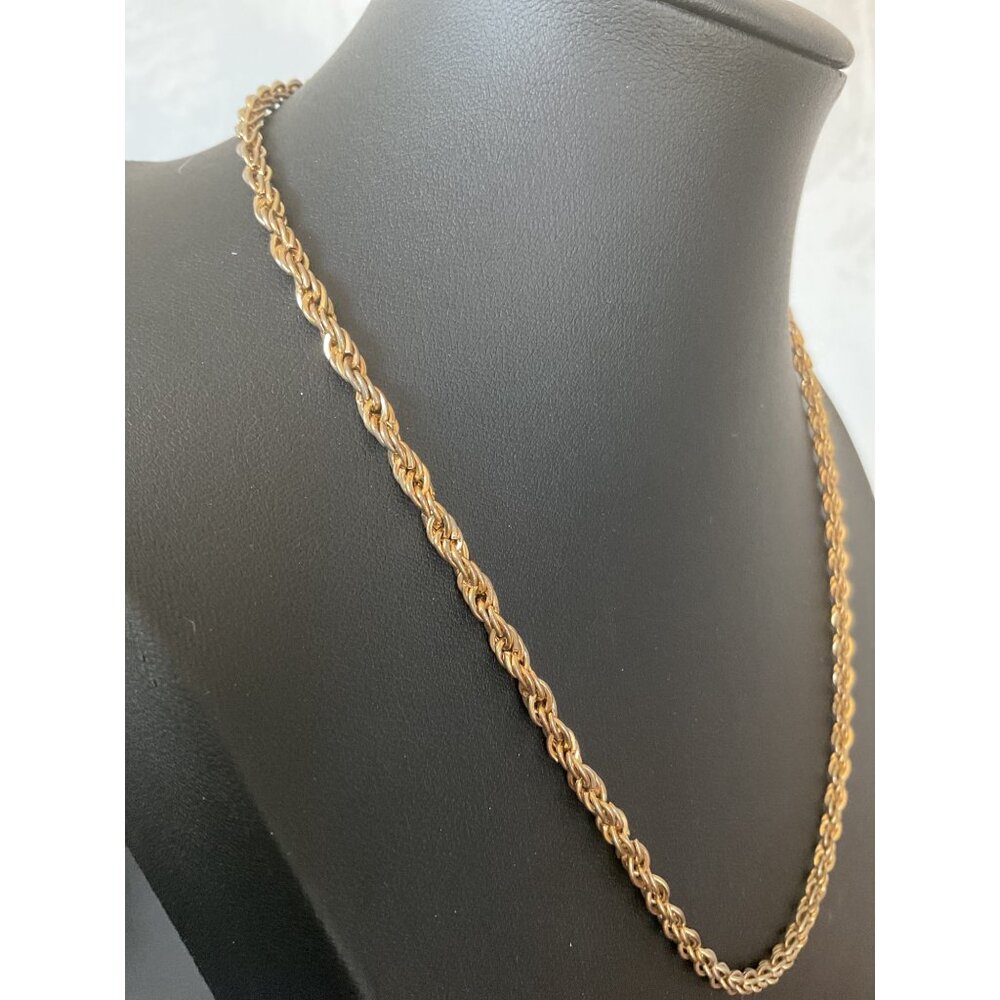 Gold-Tone Rope Chain Necklace With Spring Ring Clasp - Picture 3 of 4